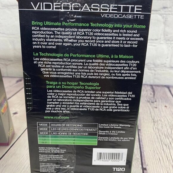 VCR VHS Cassette Tapes Blank Lot of 3 Mixed - Sylvania T-120 SX Gold - RCA T120 - Picture 4 of 4